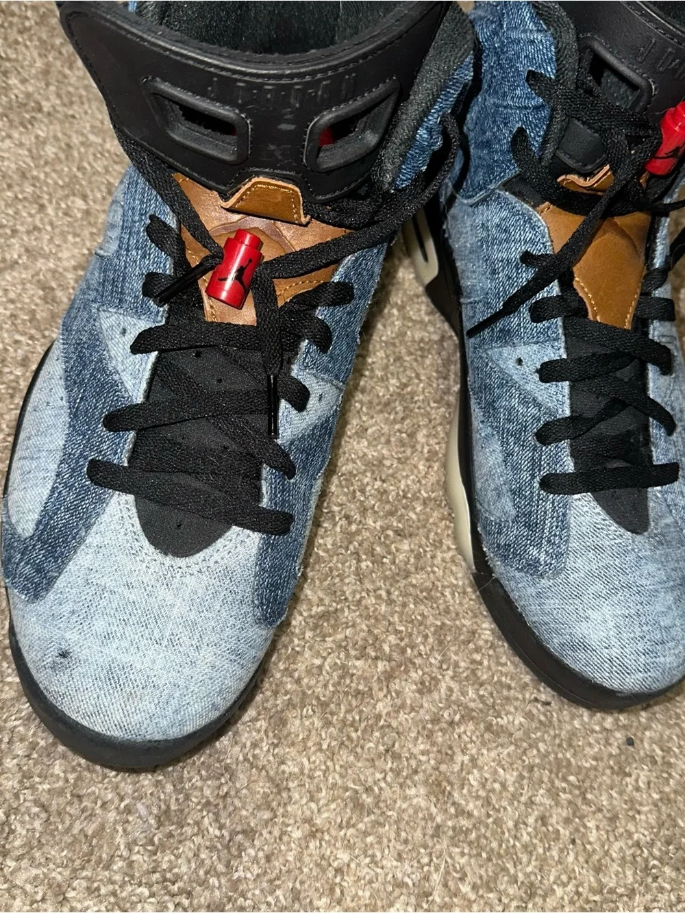 Air Jordan 6 Washed Denim Sneakers- Used 2019 Discontinued